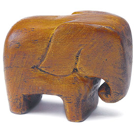 Miniature "Good Luck" Wooden Elephants (Set of 4)-Asian wedding favor, Indian Wedding Favors