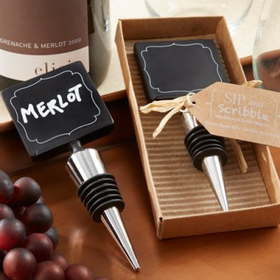 "Sip & Scribble" Chalkboard Bottle Stopper-Sip & Scribble Chalkboard Bottle Stopper
