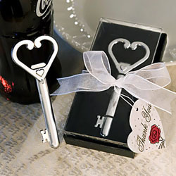 Heart Accented Key Bottle Opener Favors-Heart Accented Key Bottle Opener Favors
