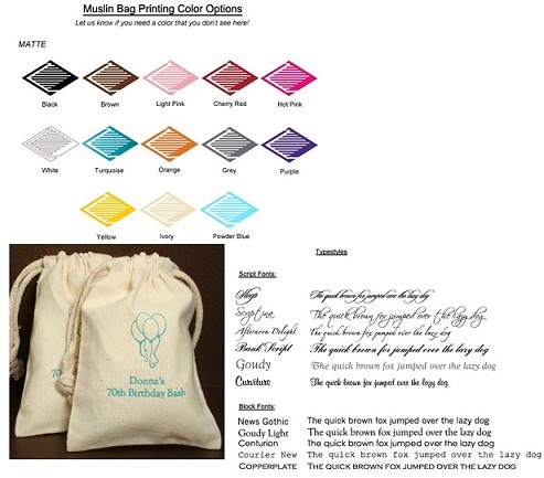 Bridal Shower Personalized Muslin Bag Favors-Bridal Shower Personalized Muslin Bag Favors